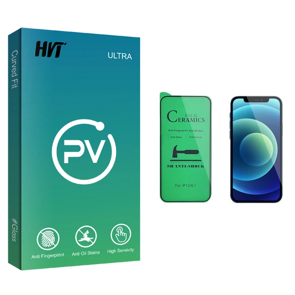 محافظ صفحه نمایش سرامیکی اچ وی تی مدل PV glass مناسب برای گوشی موبایل اپل iPhone 12 Pro