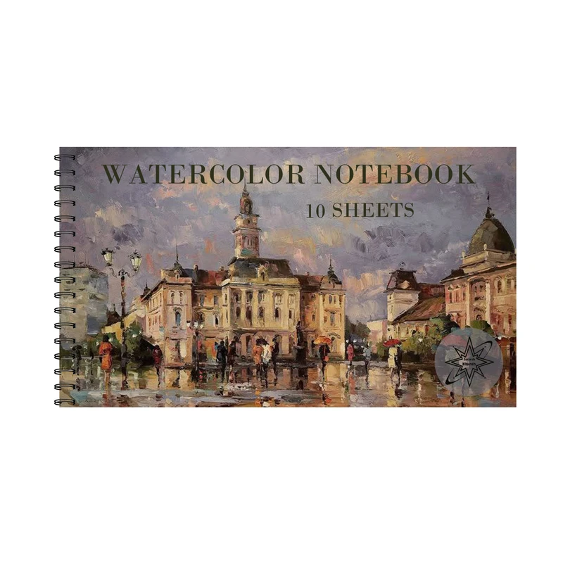 دفتر آبرنگ 10 برگ ستاره خونه طرح شهر کد a1