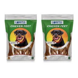 تشویقی سگ لوریتا مدل DRIED CHICKEN FEET وزن 100 گرم مجموعه 2 عددی