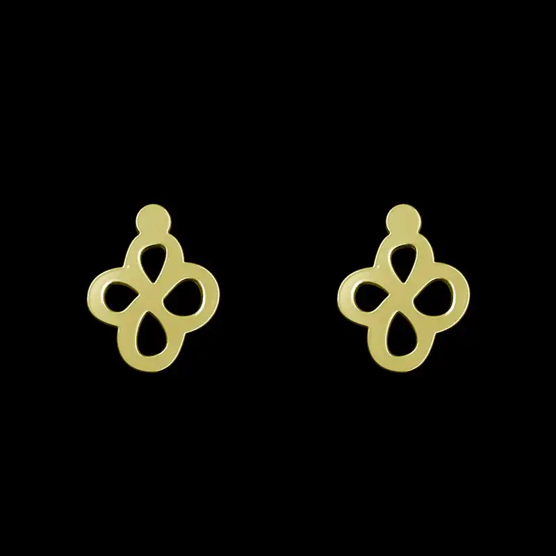 گوشواره طلا 18 عیار زنانه مدوپد مدل هندسی کد GA1-16081