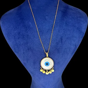 گردنبند زنانه مدل چشم نظر مسی