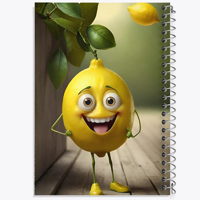 دفتر شطرنجی 50 برگ خندالو طرح لیمو ترش بامزه کد F7507