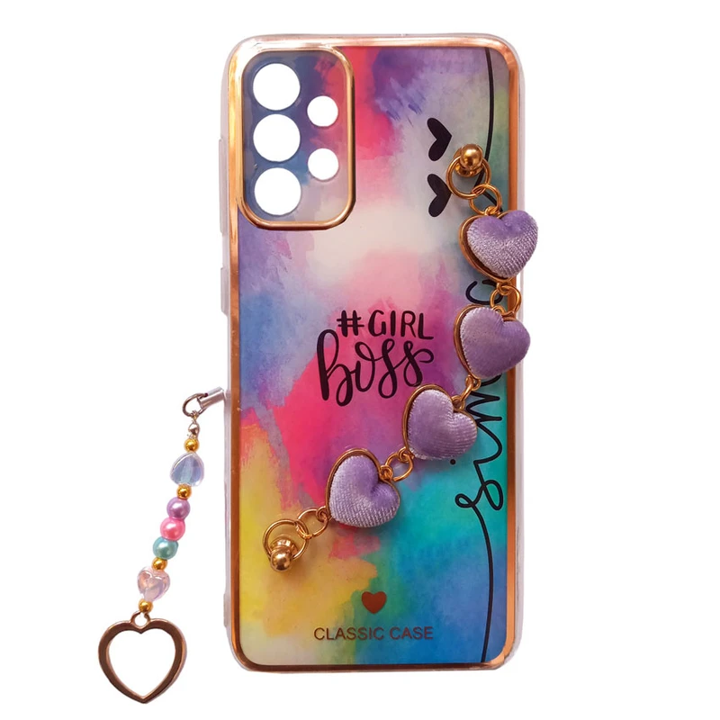 کاور طرح ماربل مدل قلب کد A9955 مناسب برای گوشی موبایل سامسونگ Galaxy A73 4G / A73 5G به همراه بند آویز