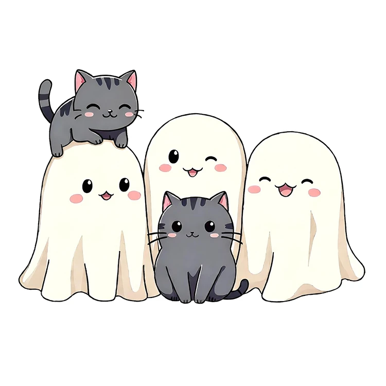 استیکر پارچه و لباس پاد آفرین مدل گربه کیوت فانتزی بامزه کارتونی کد S2771