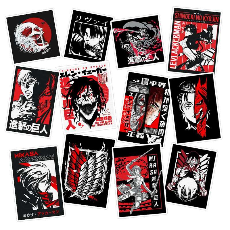 استیکر لپ تاپ ماسا دیزاین طرح attack on titan کد COLS111 مجموعه 12 عددی استیکر لپ تاپ ماسا دیزاین طرح attack on titan کد COLS111 مجموعه 12 عددی