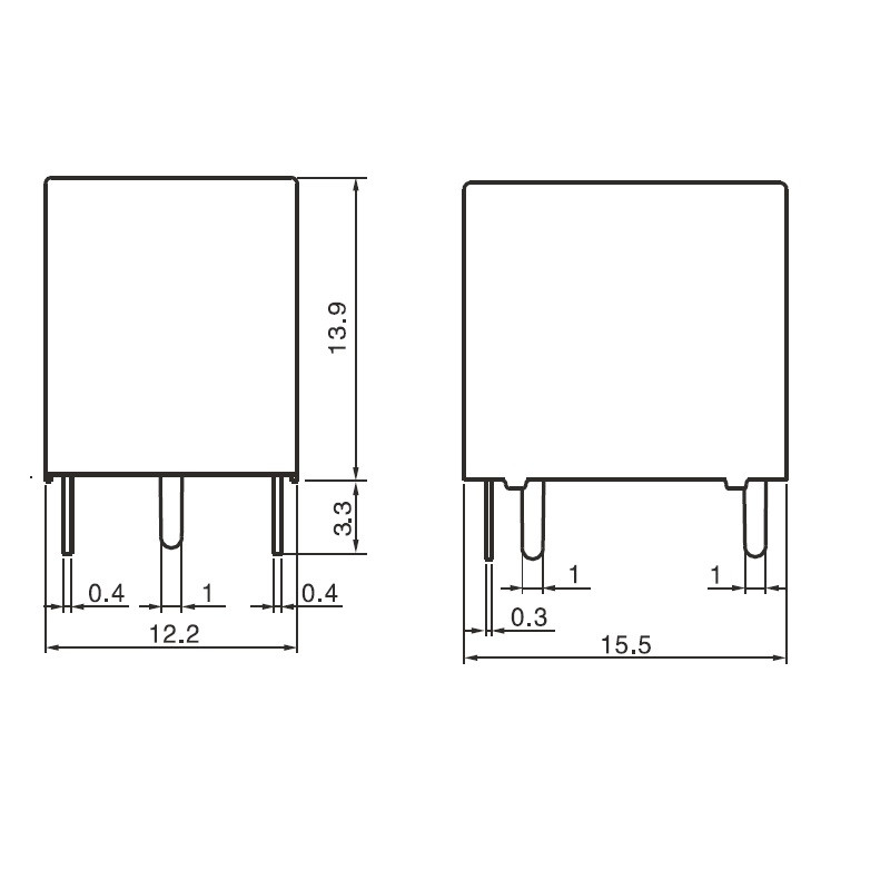 رله 12 ولت 20 آمپر یوآنزه مدل YA-SS-112D بسته 100 عددی