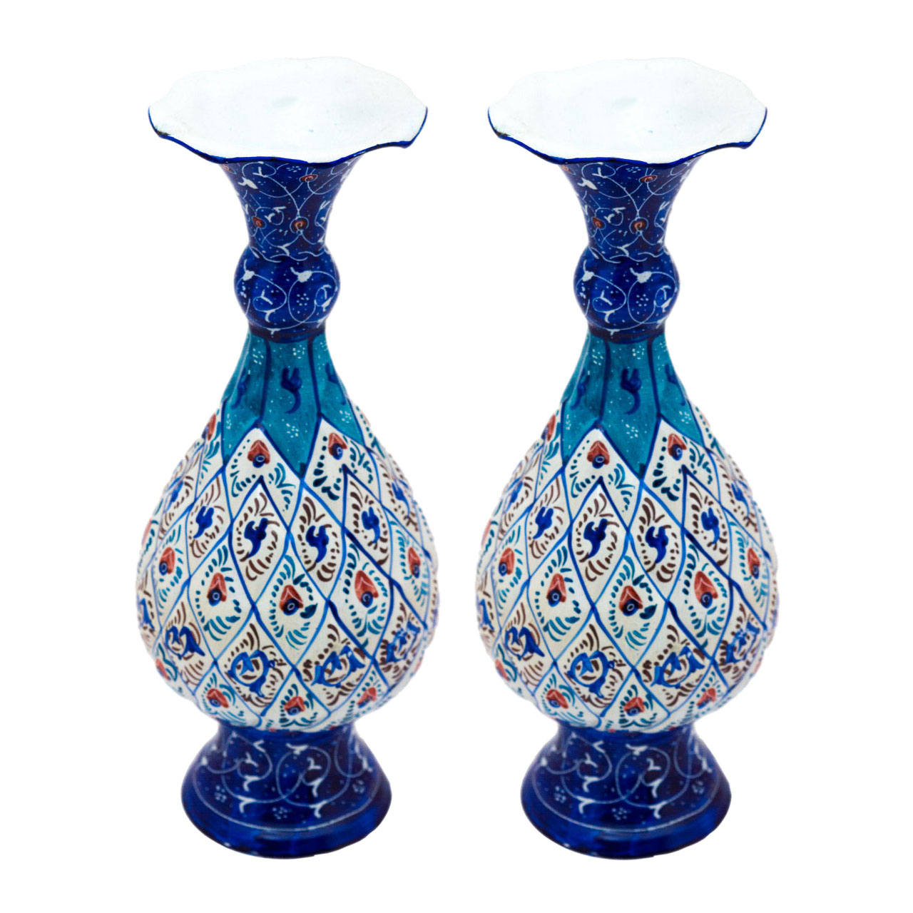 گلدان میناکاری مدل صراحی کد 392-12-102 مجموعه 2 عددی