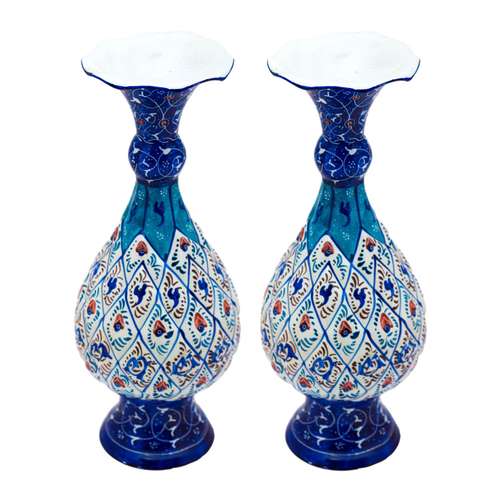 گلدان میناکاری مدل صراحی کد 392-12-102 مجموعه 2 عددی