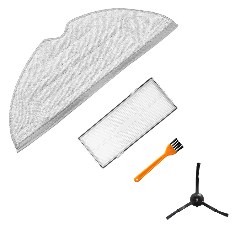 پد تی فیلتر و برس کناری جارو رباتیک مدل Roborock S8 مناسب برای جاروبرقی رباتیک روبوراک S8 مجموعه 4 عددی