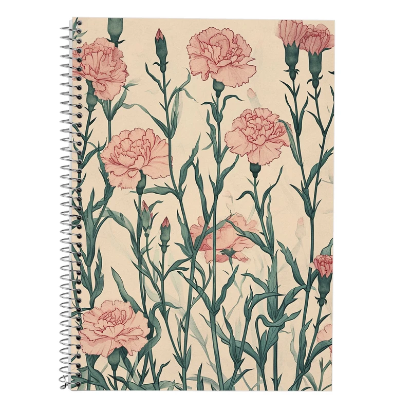 دفتر زبان 50 برگ مدوپد مدل سه خط طرح گل کد DF13298