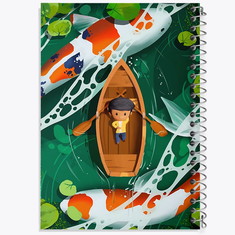 دفتر مشق 50 برگ خندالو طرح پسر و قایق کد N5671