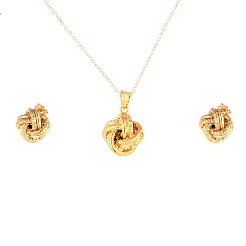 نیم ست طلا 18 عیار زنانه لیلیوم‌ گلد مدل DNCC71-30d طرح گره ای