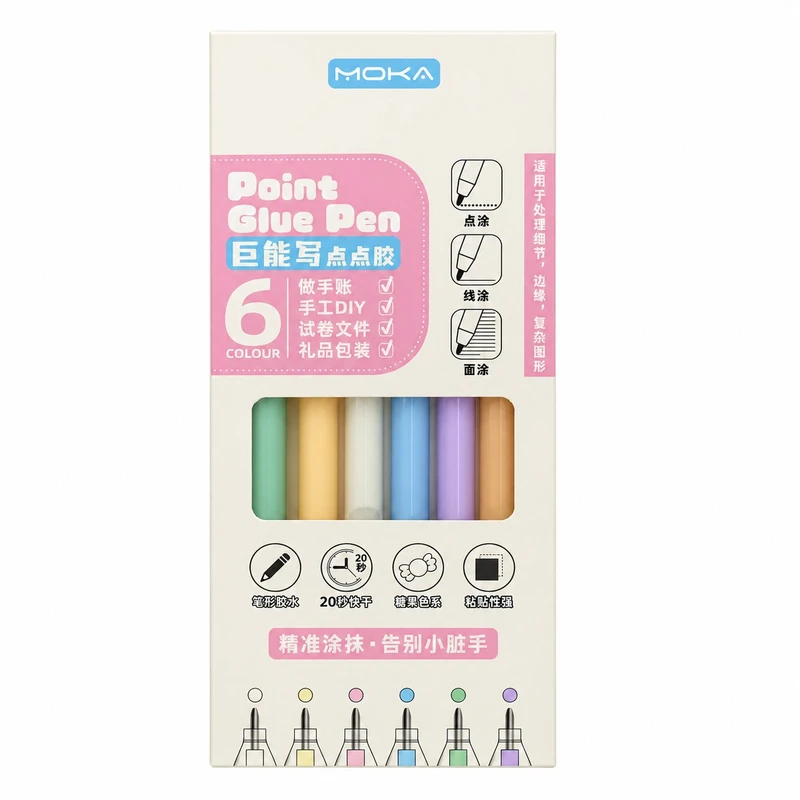 چسب مایع مدل خودکار Point Glue Pen بسته 6 عددی