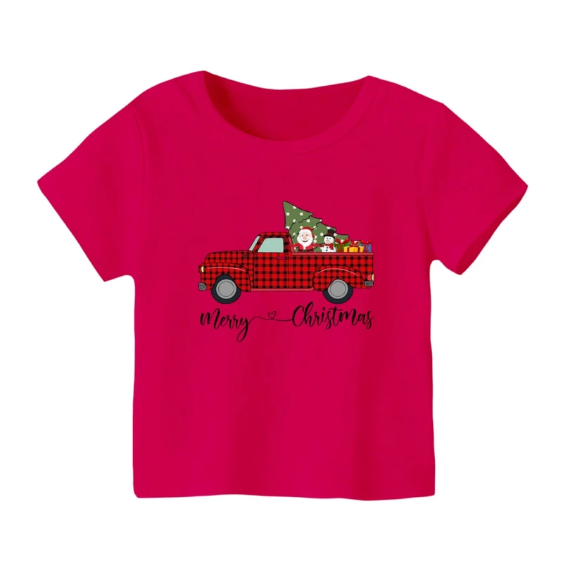 تی شرت آستین کوتاه بچگانه مدل ماشین کریسمس کد 2