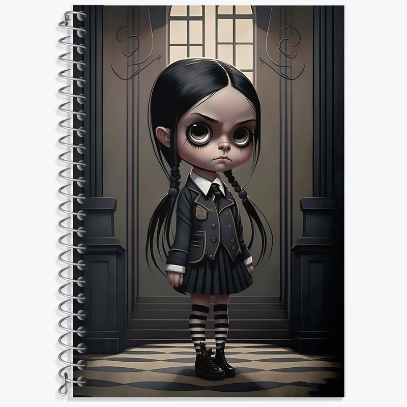 دفتر زبان 50 برگ خندالو مدل سه خط طرح ونزدی (Wednesday) کد F6261