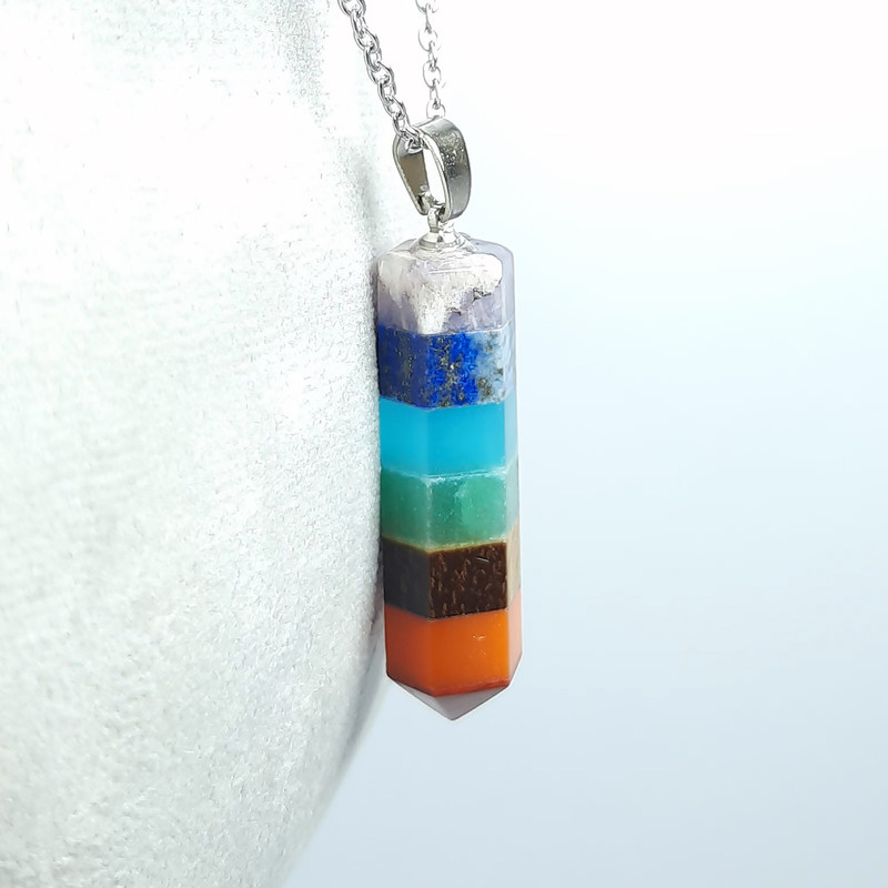 آویز گردنبند زنانه مدل هفت چاکرا کد 001 آویز گردنبند زنانه مدل هفت چاکرا کد 001