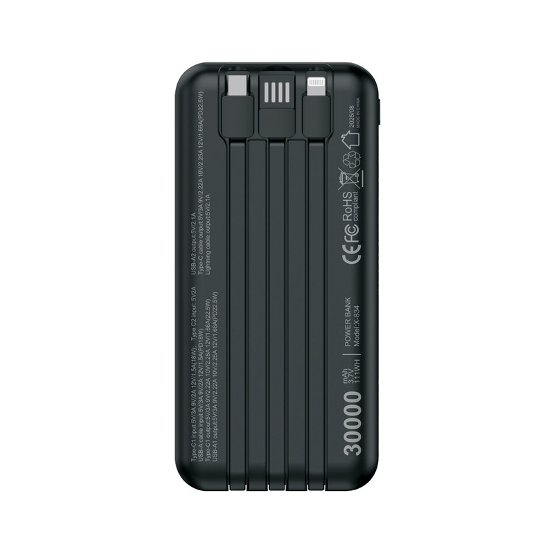 پاوربانک ایکس انرژی مدل X-834 22.5W ظرفیت 30000 میلی آمپر ساعت