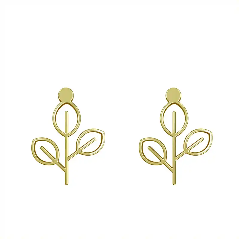 گوشواره طلا 18 عیار زنانه مدوپد مدل برگ کد GA1-15905