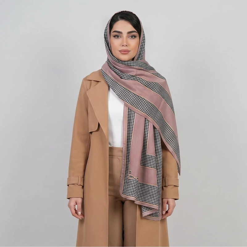 شال زنانه مدل نخی پیچازی راه راه چهارفصل 