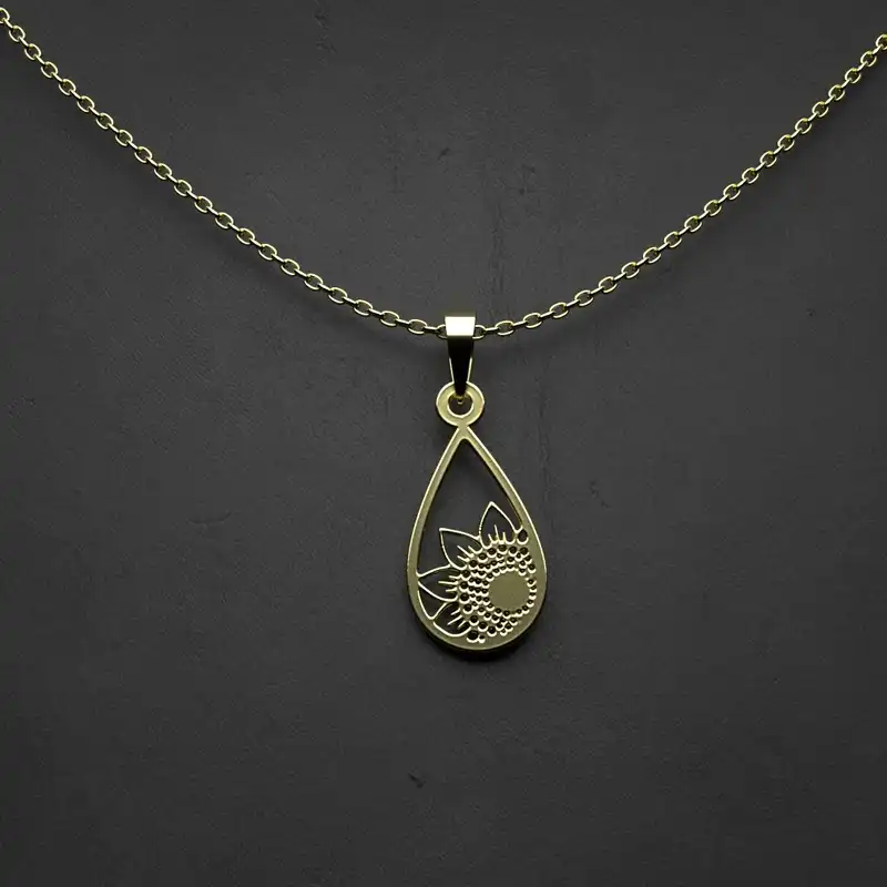 گردنبند طلا 18 عیار زنانه مدوپد مدل گل کد KK2-1-1168