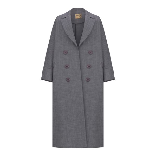 مانتو زنانه السانا مدل گلبانو کد 215627 رنگ فیلی