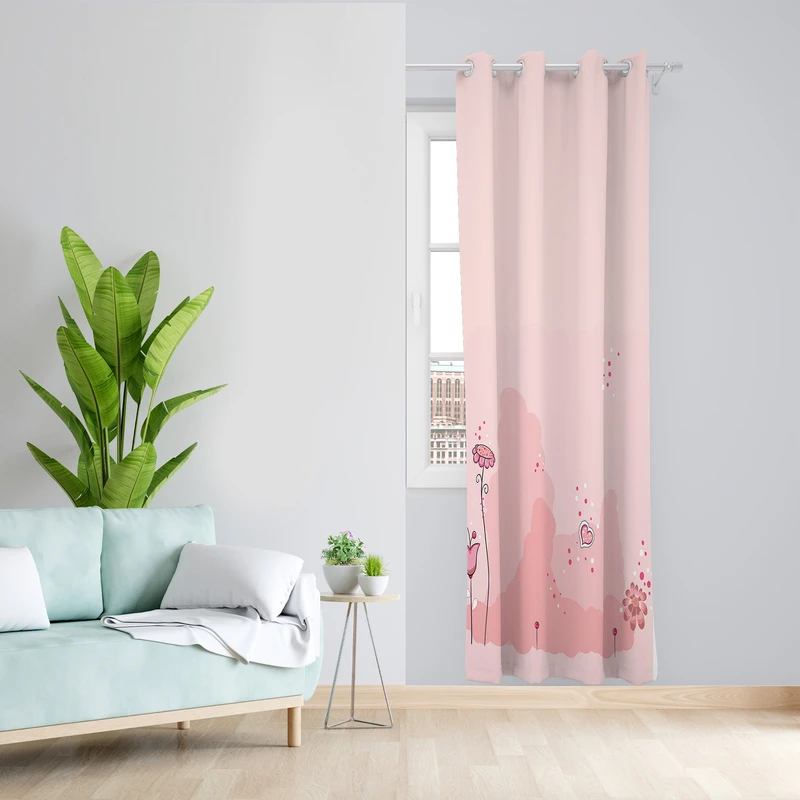 پرده طرح کودک مدل مخمل پانچی کد L 989L Z سایز 140x200 سانتی متر