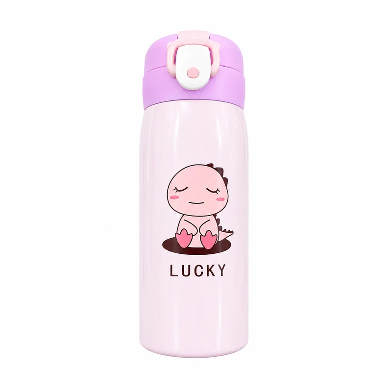 قمقمه کودک مدل دکمه‌ای Lucky دایناسور حجم 0.35 لیتر