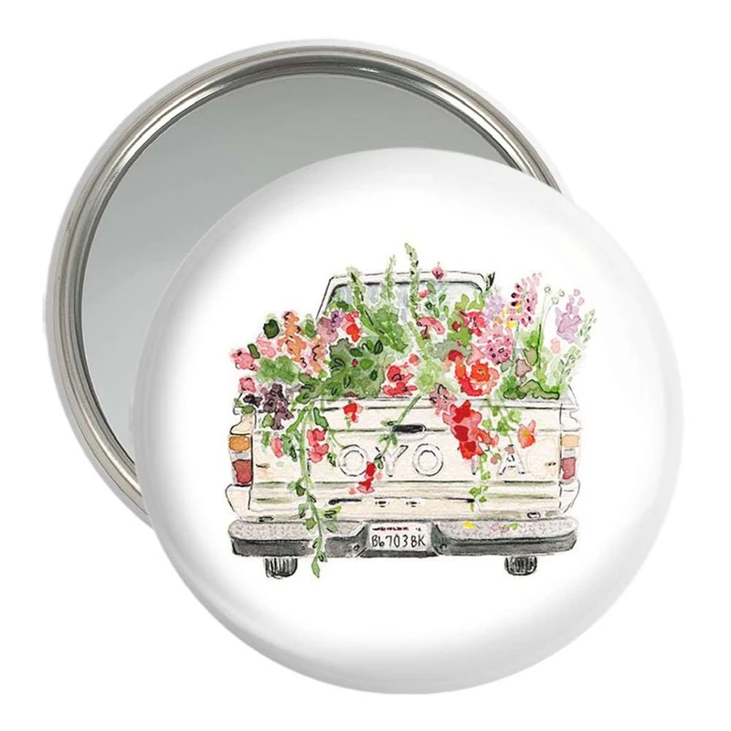 آینه جیبی خندالو مدل ماشین گل  کد 5279