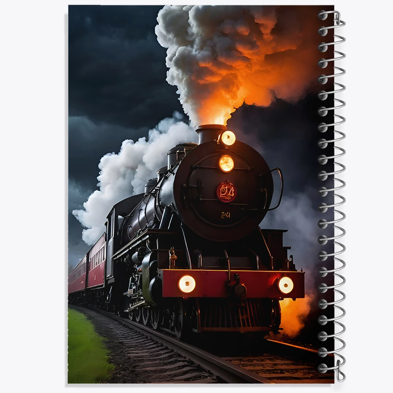 دفتر ژورنال نویسی 50 برگ خندالو مدل نقطه ای طرح قطار کد F8061