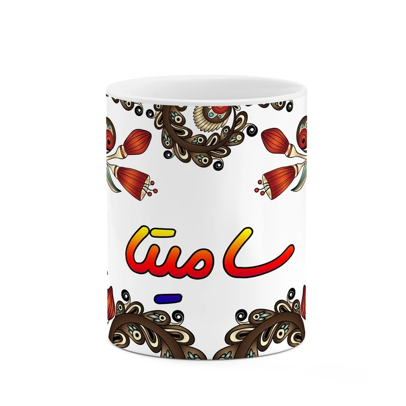 ماگ کاکتی مدل اسم سامیتا طرح سنتی گل و بته کد mgh45518