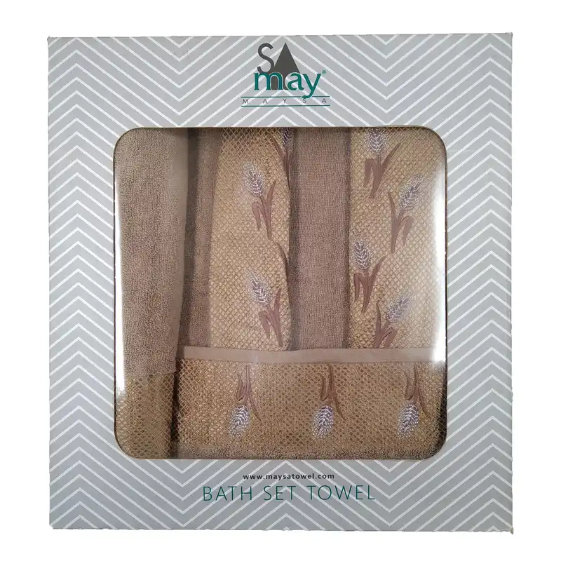 سرویس حوله پالتویی 3 تکه مایسا مدل رزا