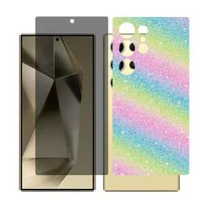 Glass Together model privacy screen protector for Samsung Galaxy S22 Ultra mobile phone with back cover sticker