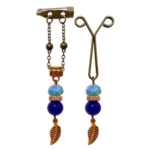 ست سنجاق سینه و گیره روسری طرح برگ کد PM274