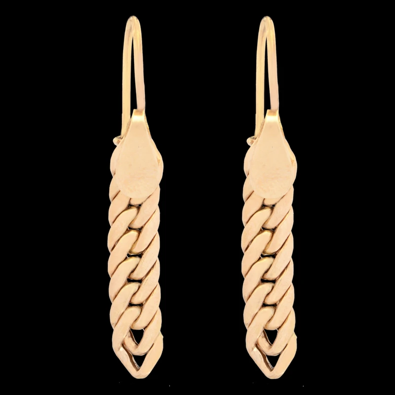 گوشواره طلا 18 عیار زنانه طلای مستجابی مدل حصیری کد 1