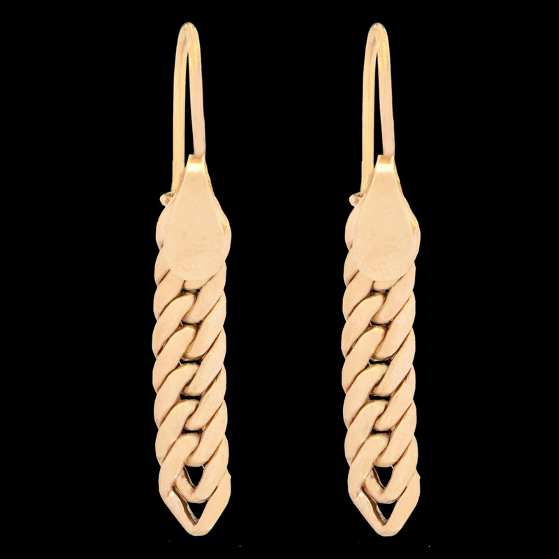 گوشواره طلا 18 عیار زنانه طلای مستجابی مدل حصیری کد 1
