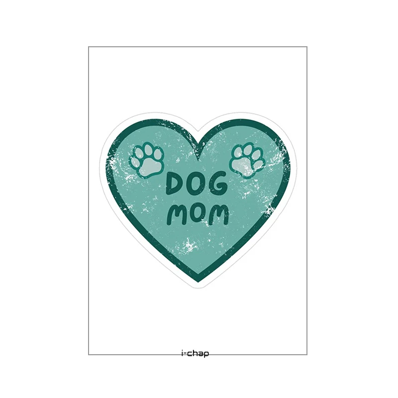 استیکر پارچه و لباس آی چاپ طرح dog mom کد t181