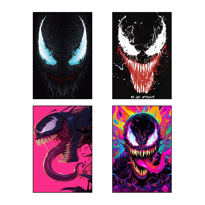 تابلو شاسي کارنيکا طرح Venom کد 35681 مجموعه 4 عددی