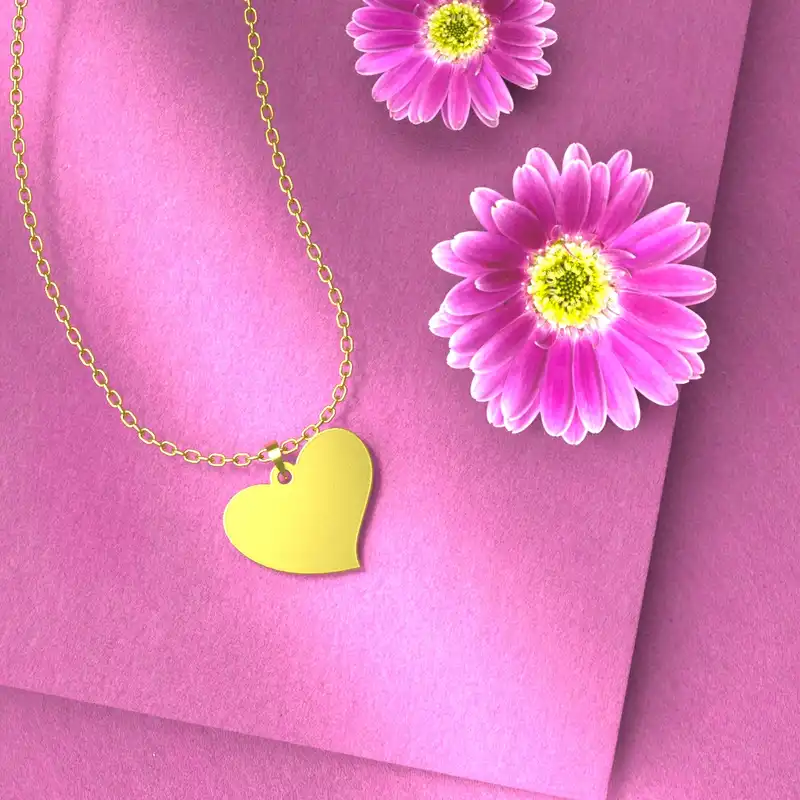 گردنبند طلا 18 عیار زنانه مدوپد مدل قلب کد E3-1-1002