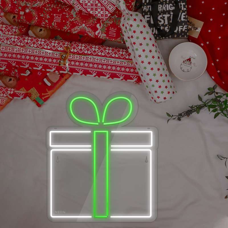 چراغ دیواری نئون دیزاین طرح Gift-Box_GR