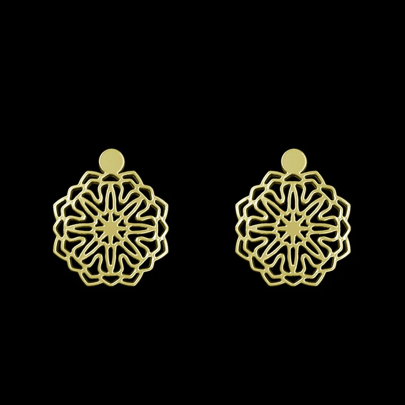 گوشواره طلا 18 عیار زنانه مدوپد مدل گل کد GA1-13071