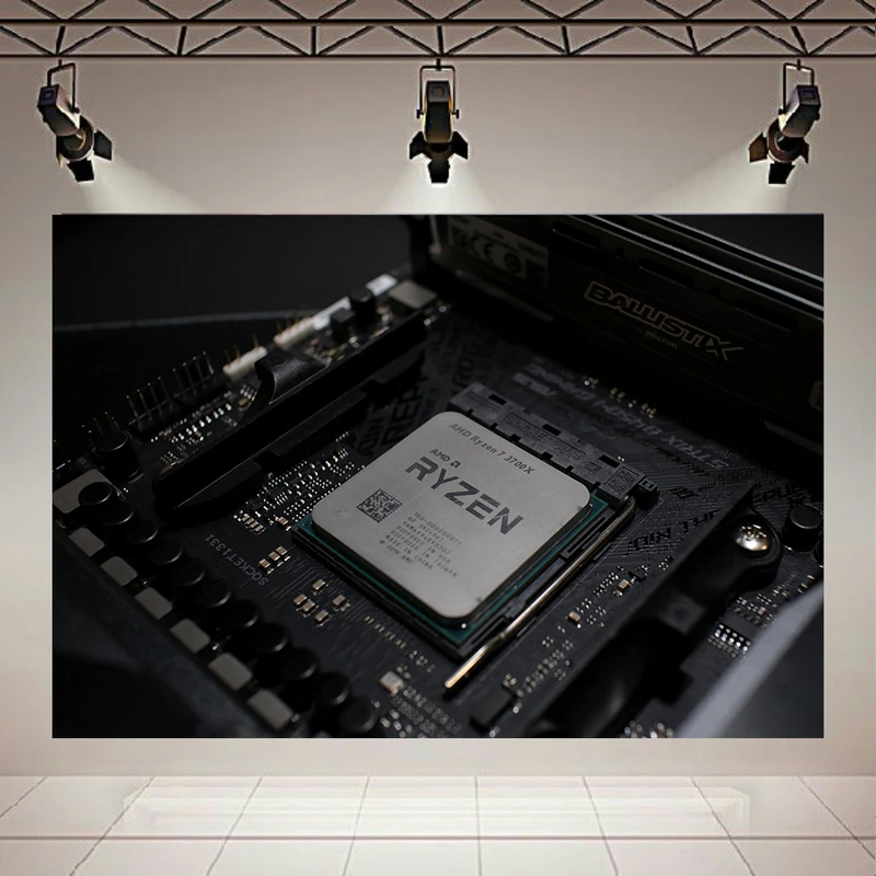 پوستر طرح تکنولوژی و قطعات کامپیوتر مدل CPU Ryzen7 3700xکد AR23440