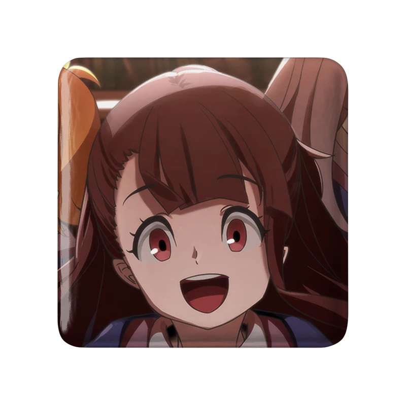 مگنت خندالو طرح سوسی و اکو و جانسون انیمه جادوگران کوچک Little Witch Academia  مدل مربعی کد 22910