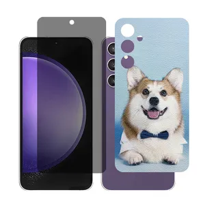 Glass Together model Privacy Screen Protector Suitable for Samsung Galaxy S23 FE Mobile Phone with Back cover sticker