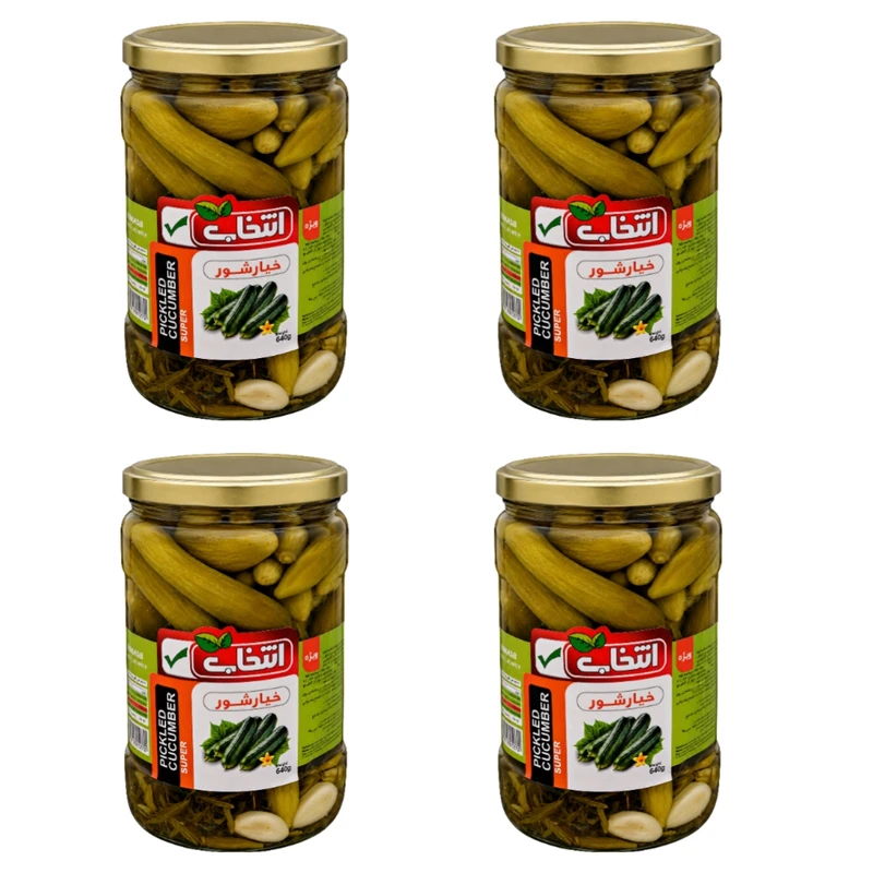 خیار شور ویژه انتخاب - 640 گرم بسته 4 عددی