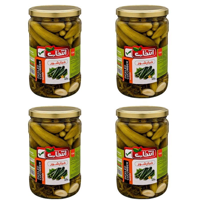 خیار شور ویژه انتخاب - 640 گرم بسته 4 عددی