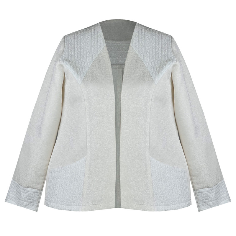 کت زنانه مدل کتان لمه کد AK1123 رنگ شیری