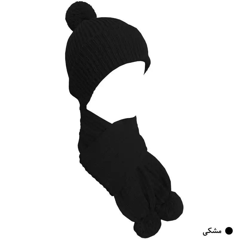 ست کلاه و شال گردن بافتنی زنانه مدل کشباف کد O4