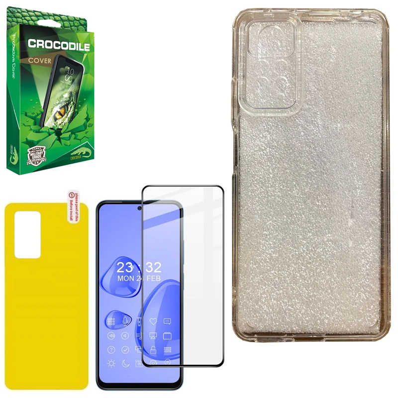 کاور کروکودیل مدل CO-PC-AAA مناسب برای گوشی موبایل شیائومی Redmi Note 11 Pro به همراه محافظ صفحه نمایش و محافظ پشت گوشی