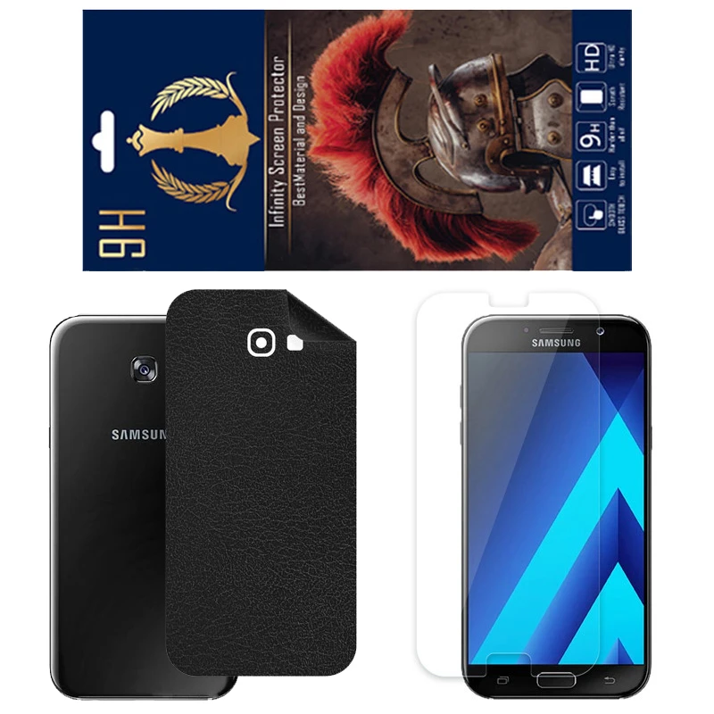 برچسب پوششی اینفینیتی مدل CH مناسب برای گوشی موبایل سامسونگ Galaxy A7 2017 به همراه محافظ صفحه نمایش