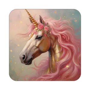 زیر لیوانی کاکتی طرح اسب تک شاخ و یونیکورن مدل mp31594